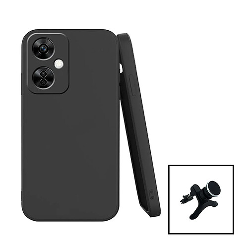 PHONECARE Kit Support Magnétique Renforcé de Voiture + Coque Silicone Liquide pour Oppo K11X - Noir