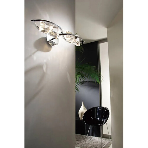 Luminaire Center Applique murale Kromo avec interrupteur 2 Ampoules G9, chrome poli