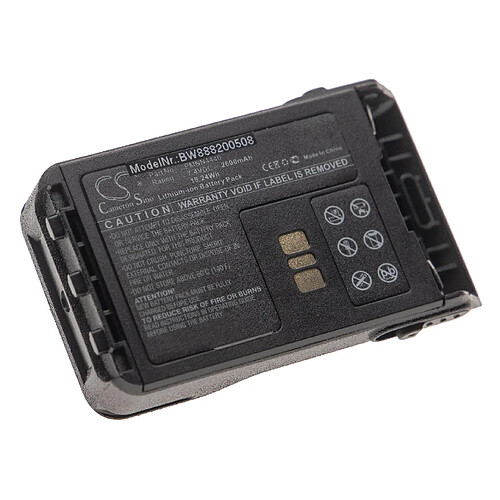 vhbw batterie compatible avec Motorola XiR E8600, E8608, E8608i, E8628i, E8668 avec clip de ceinture radio talkie-walkie (2600mAh, 7.4V, Li-Ion)