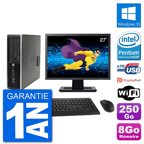 PC HP Compaq Pro 6300 SFF Ecran 27" G630 RAM 8Go Disque 250Go Windows 10 Wifi · Occasion