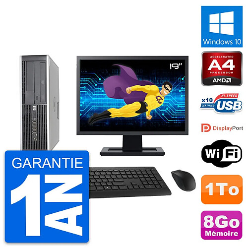 PC HP 6305 Pro SFF Ecran 19" AMD A4-5300B RAM 8Go Disque Dur 1To Windows 10 Wifi · Occasion