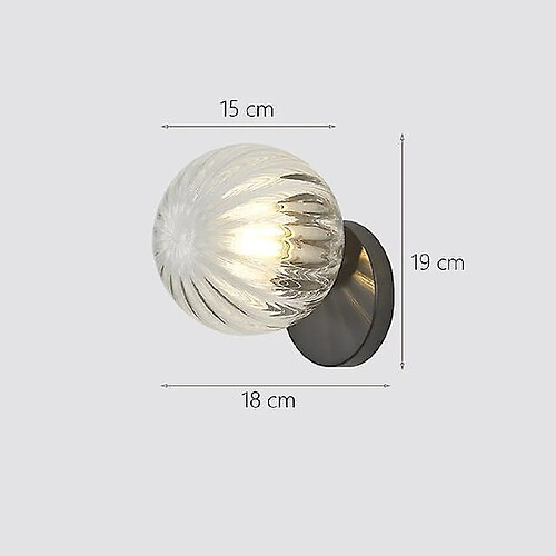 Universal Nordique LED Mur Lune Fer Décoration Moderne Escalier LED Maison Chevet Rond Verre Mur Lampe Bois Appliques Mulalay E27 (H)