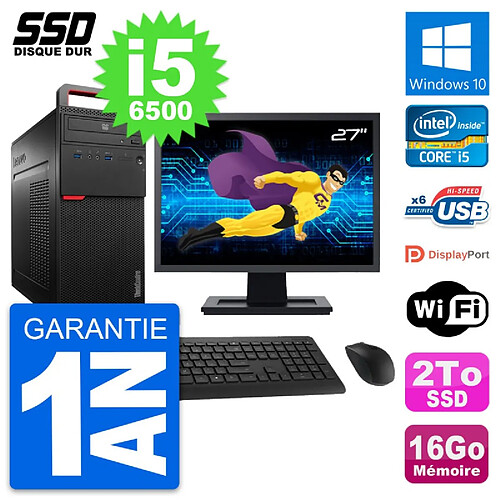 PC Tour Lenovo M700 Ecran 27" Intel i5-6500 RAM 16Go SSD 2To Windows 10 Wifi · Occasion