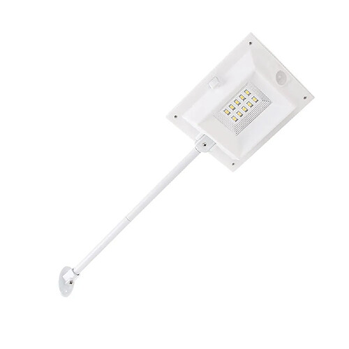 Universal Imperméable à l'eau 10 LED capteur de mouvement infrarouge solaire extérieur lampe murale de sécurité poteau d'installation adapté à la maison(blanche)