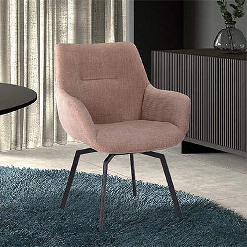 Mes Fauteuil 63x63x84 cm en velours cotelé beige