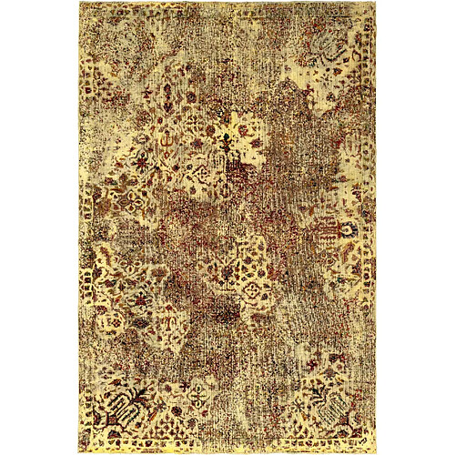 Vidal Tapis de laine 272x177 jaune Vintage Royal