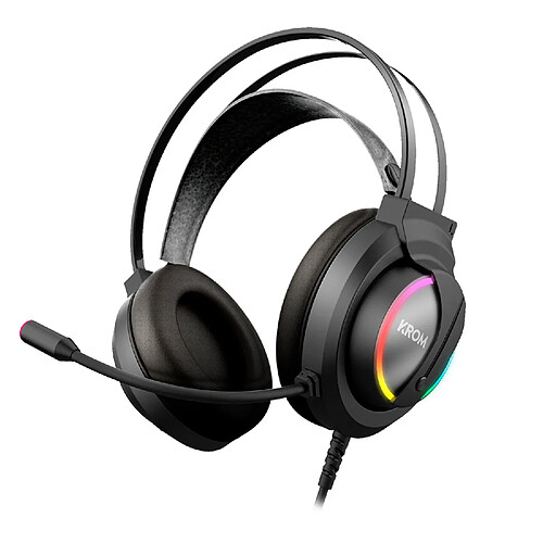 Casque audio gamer Krom Kappa, haut-parleurs 50mm, RGB, micro souple et bandeau doux et confortable