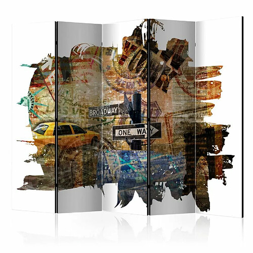 Paris Prix Paravent 5 Volets New York Collage 172x225cm