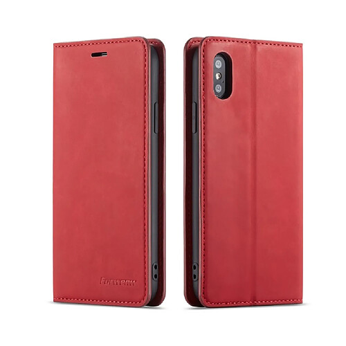 Etui en PU rouge pour Apple iPhone XS 5.8 inch