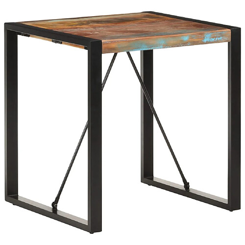 vidaXL Table à manger 70x70x75 cm Bois de récupération massif