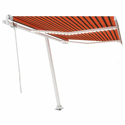 Maison Chic Auvent automatique | Store banne extérieur | Marquise capteur de vent/LED 300x250 cm Orange/marron -MN58867