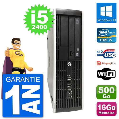 PC HP Compaq Pro 6300 SFF Intel i5-2400 RAM 16Go Disque 500Go Windows 10 Wifi · Occasion