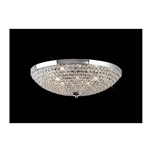 Luminaire Center Plafonnier Ava 9 Ampoules chrome poli/cristal