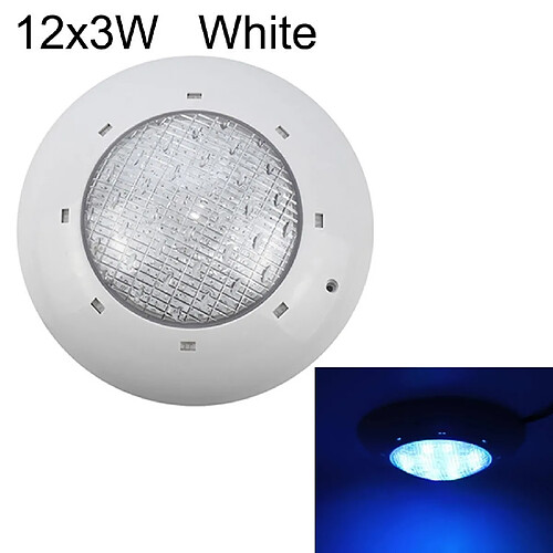 Wewoo Lampe sous-marine de piscine en plastique ABS 12x3W lumière blanc