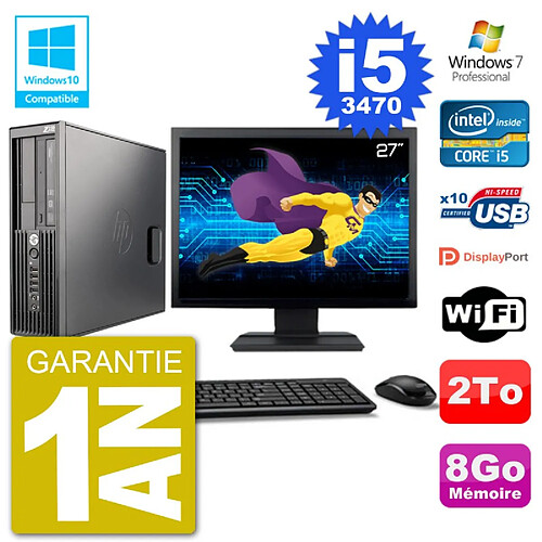 PC HP Z220 SFF Ecran 27" Core i5-3470 RAM 8Go Disque 2To Graveur DVD Wifi W7 · Occasion