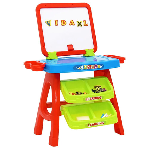 vidaXL Ensemble 3 en 1 de chevalet et bureau d'apprentissage enfant