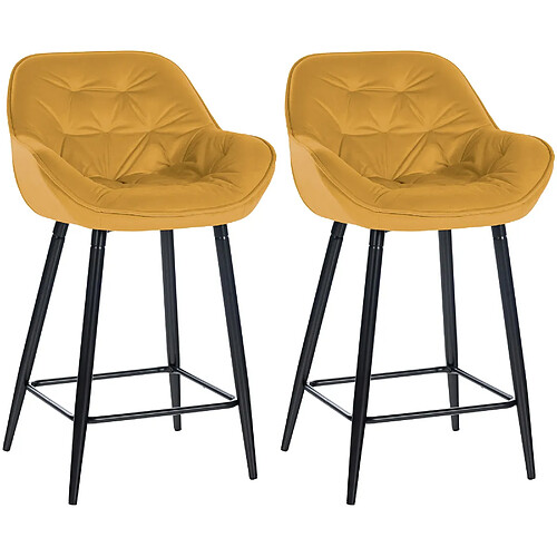 Non Lot de 2 tabourets de bar Gibson 76 velours