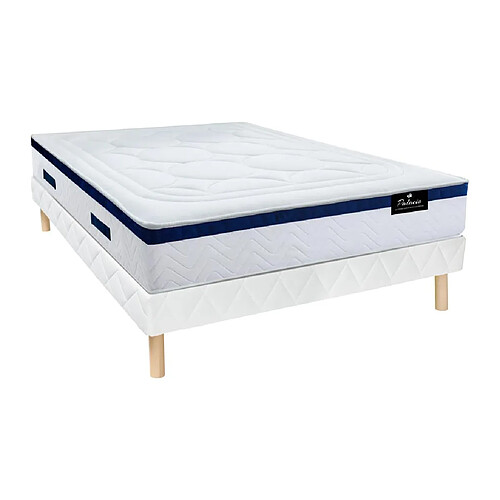 Vente-Unique Ensemble 160 x 200 cm sommier + matelas ressorts ensachés et mémoire de forme ép.30cm - MARQUIS de PALACIO