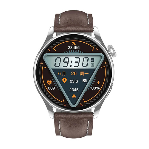 Yonis Montre Connectée Luxe Cuir IP67 Étanche Multisport