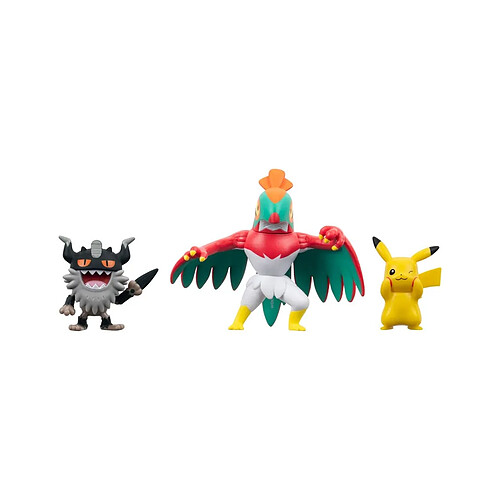 Jazwares Pokémon - Pack 3 figurines Battle Figure Set Pikachu 8, Perrserker, Hawlucha 5 cm