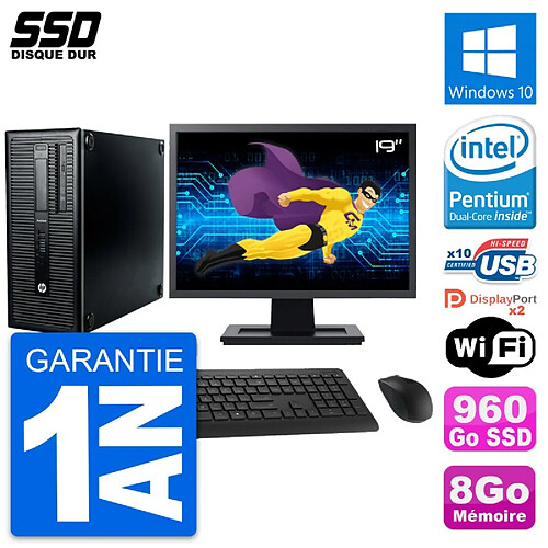 PC Tour HP ProDesk 600 G1 Ecran 19" G3220 RAM 8Go SSD 960Go Windows 10 Wifi · Occasion