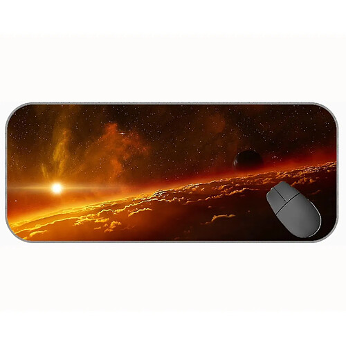 Universal (750x300x3) grand tampon de souris de jeu avec couture de bord, tapis de coussin de souris Sci Fi Sunrise