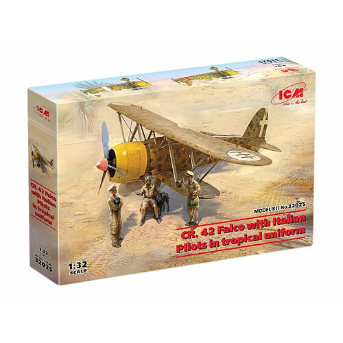 Icm Maquette Avion Cr. 42 Falco With Italian Pilots In Tropical Uniform