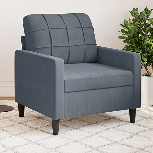 vidaXL Fauteuil Gris foncé 60 cm Velours