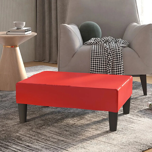 vidaXL Repose-pied Rouge 78x56x32 cm Similicuir