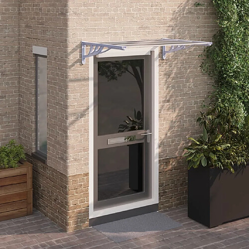 vidaXL Auvent de porte Gris et transparent 122x90 cm Polycarbonate