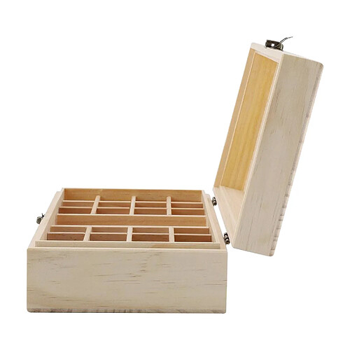 25 Slots Huile Essentielle Boîte de Rangement En Bois Aromathérapie Affichage Carry Case Organisateur avec Compartiments et Petit Coffre-Fort pour le