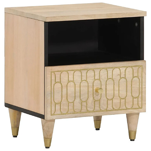 Maison Chic Table de chevet, Table de Nuit, Meuble de Rangement 40x33x46 cm Bois de manguier solide