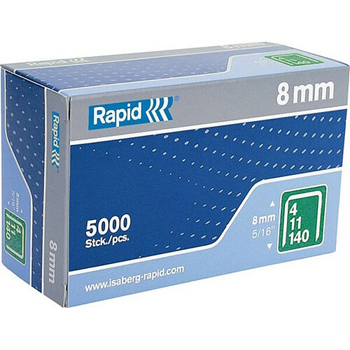 Rapid Agrafe n° 140, en acier de haute qualité avec résistance à la traction élevée, Long. : 8 mm