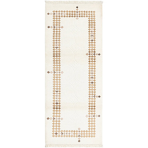 Vidal Tapis de couloir en laine 198x79 beige Darya