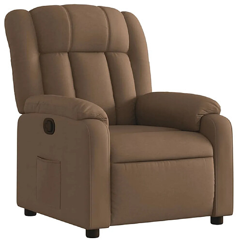 Maison Chic Fauteuil Relax pour salon, Fauteuil inclinable Marron Tissu -GKD16519