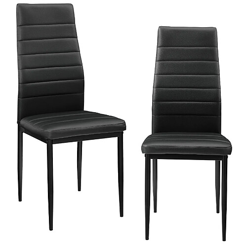 Helloshop26 Lot de 2 chaises de salle à manger set de sièges empilables 96 cm noir 03_0005744