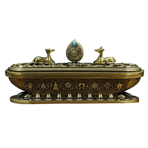 Tibet Tibetan Alloy Incense Censer Burner Metal Crafts Décoration Bronze