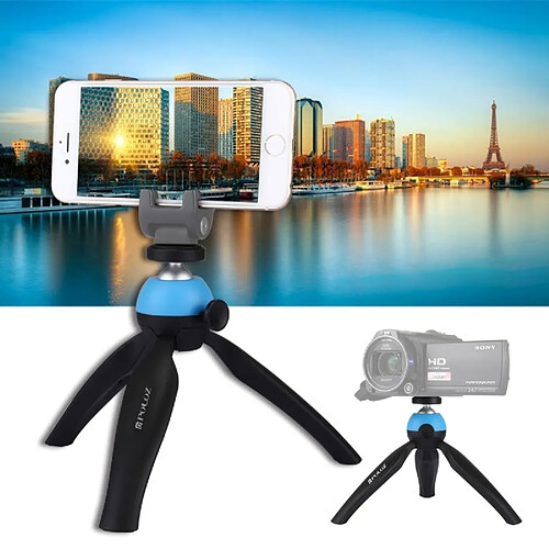 Wewoo Trépied bleu pour Smartphones, GoPro, appareils photo reflex numériques Pocket Mini avec 360 degrés Ball tête