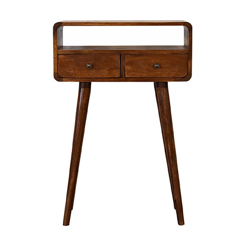 Artisan Furniture Table console mini en bois massif noyer avec fente ouverte, entrée ou couloir