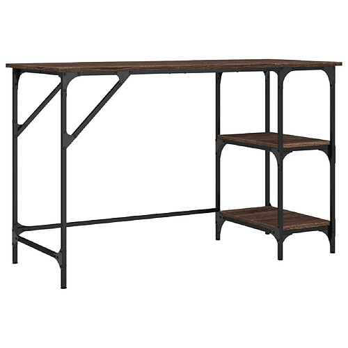 Maison Chic Bureau,Table de travail,bureau de travail pour chambre chêne marron 120x50x75 cm métal et bois d'ingénierie -GKD18779