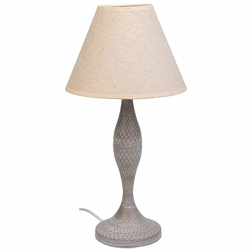 Lampe de bureau Alexandra House Living Blanc Gris Métal Tissu 220-240 V 23 x 46 x 23 cm