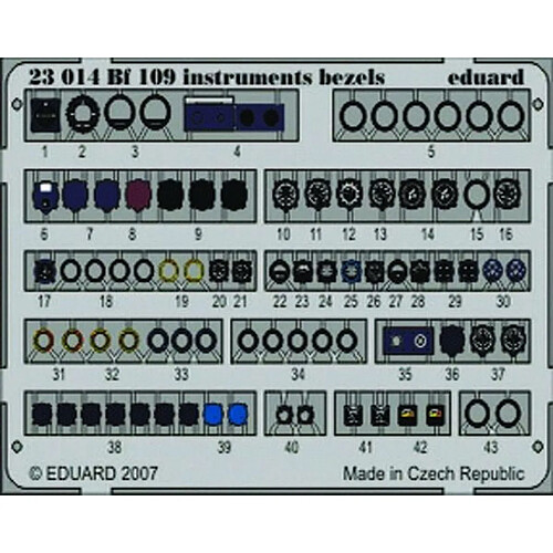 Bf 109 instruments bezels - 1:24e - Eduard Accessories