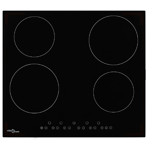 vidaXL Plaque de cuisson Céramique 4 brûleurs Contrôle tactile 6000 W