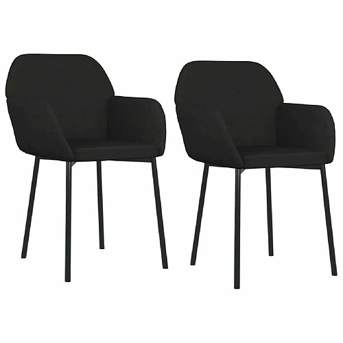 Maison Chic Lot de 2 Chaises à manger | Chaise de salle à manger cuisine Noir Velours -GKD99424