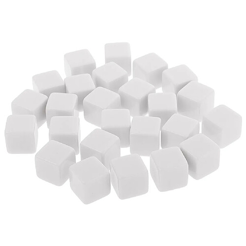 25 pièces en carré en blanc Dices D6 Six côtés RPG Gaming Dice Gift White