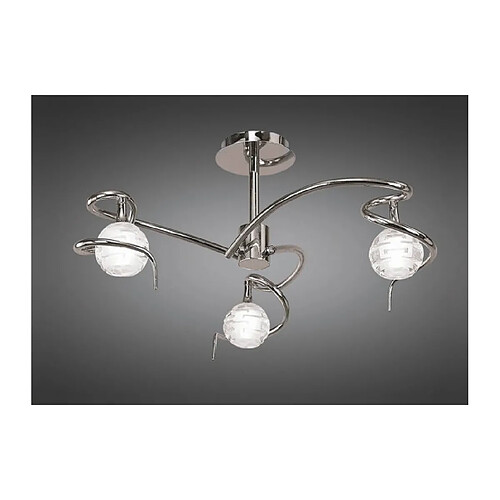 Luminaire Center Semi Plafonnier Dali 3 Ampoules G9, chrome poli