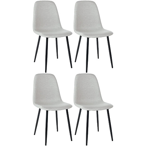 Non Lot de 4 chaises de salle à manger tissu Napier