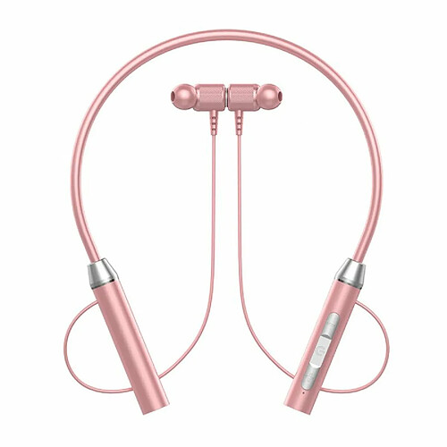 Écouteurs Sans Fil Bluetooth 5.2 Casque De Réduction De Bruit Intra-Auriculaire Suspendu Au Cou Casque De Sport Ergonomique Rose