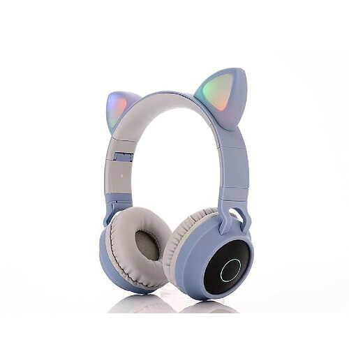 Justgreenbox Casque d'écoute Bluetooth 5.0 pour chat mignon, Sky Bleu