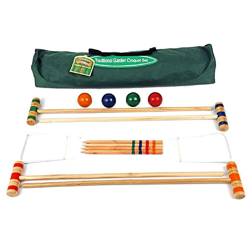 Traditional Garden Games Set de croquet familial en bois.